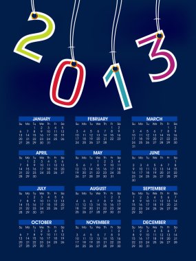 2013 yılı takvimi. EPS 10.