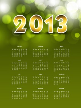 2013 yılı takvimi. EPS 10.