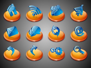 3D web 2.0 posta simgeleri ayarlayın. Web siteleri için web harmoni-ebilmek var olmak kullanılmış