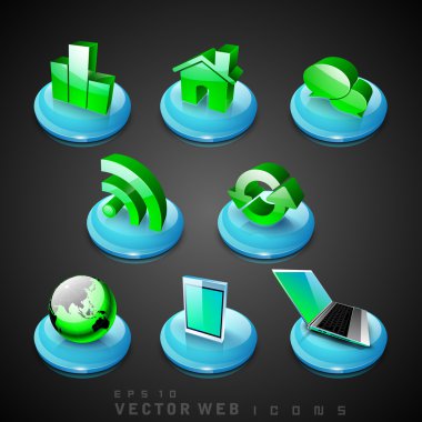 3D web 2.0 posta simgeleri ayarlayın. Web siteleri için web harmoni-ebilmek var olmak kullanılmış