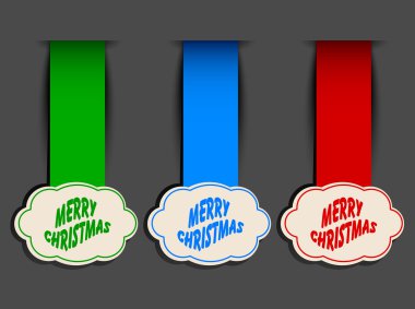 Merry christmas etiketleri ayarlama. EPS 10.