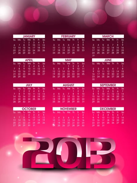 2013 año calendario. EPS 10 . — Vector de stock