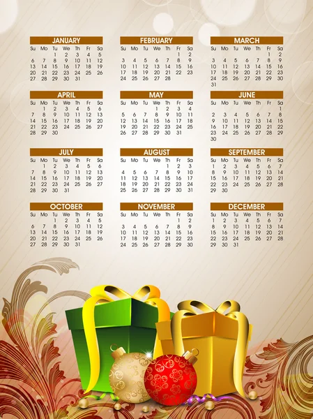 2013 año calendario. EPS 10 . — Archivo Imágenes Vectoriales