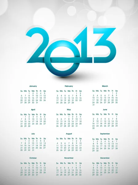 2013 jaar kalender. EPS 10. — Stockvector