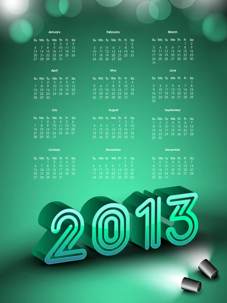 2013 jaar kalender. EPS 10. — Stockvector