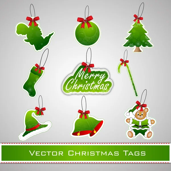 Merry Christmas stickers set. EPS 10. — Stock Vector