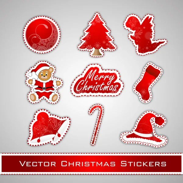 Merry christmas stickers instellen. EPS 10. — Stockvector