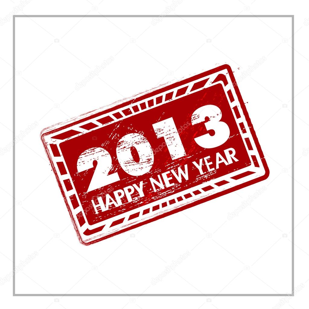 Rubber stamp for 2013 Happy New Year. EPS 10.