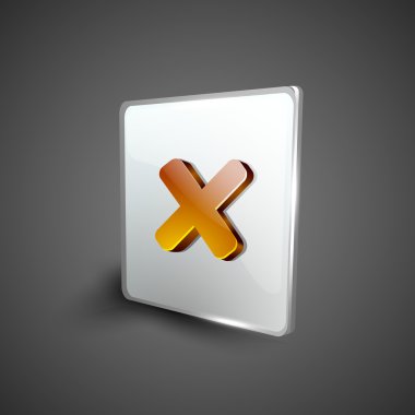 parlak 3d web 2.0 mark geçerlilik sembol simge çapraz ayarlayın. EPS 10.