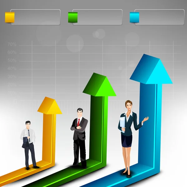 Absztrakt 3d statisztika, üzleti növekedés háttér. EPS 10. — Stock Vector