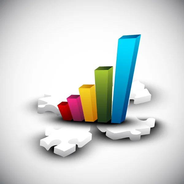 Statistiche 3D astratte, background di crescita aziendale. EPS 10 . — Vettoriale Stock