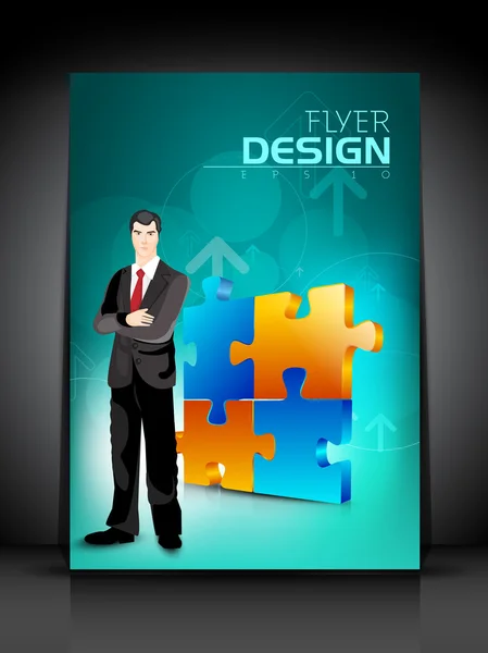 Professzionális üzleti szórólap sablont vagy vállalati banner tervezés, — Stock Vector