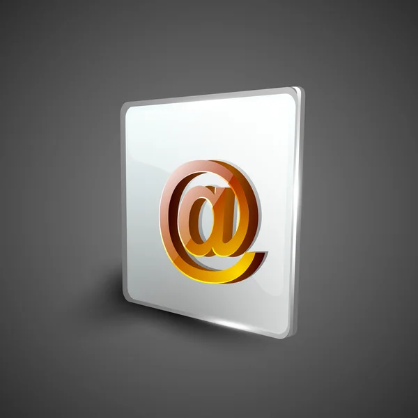 Glossy 3D web 2.0 email address 'at' symbol set. EPS 10 . — стоковый вектор