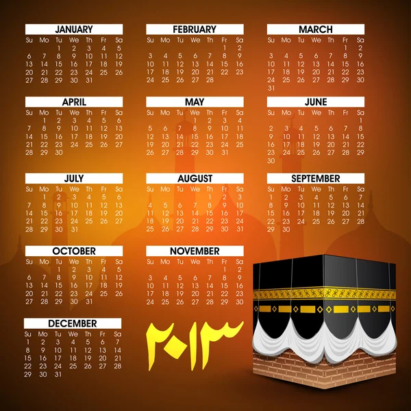 Islamic Calender 2013. EPS 10. — Stock Vector