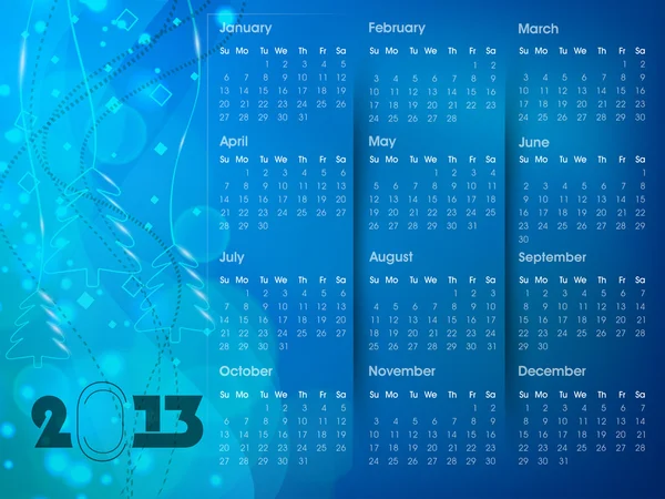 2013 año calendario. EPS 10 . — Archivo Imágenes Vectoriales