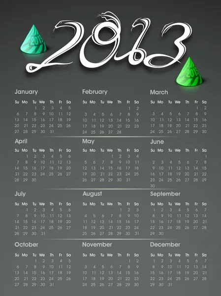 Calendário do ano 2013. EPS 10 . — Vetor de Stock