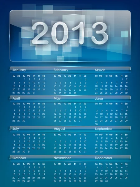 2013 år kalender. EPS 10. — Stock vektor