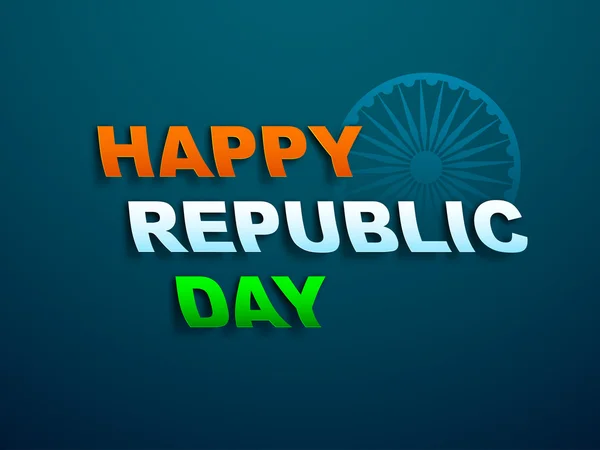 Ινδική εθνική σημαία χρώματα φόντου με κείμενο ευτυχής Δημοκρατία d — Διανυσματικό Αρχείο