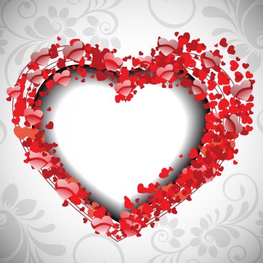 Valentines Day greeting card or love card decorated with small r clipart