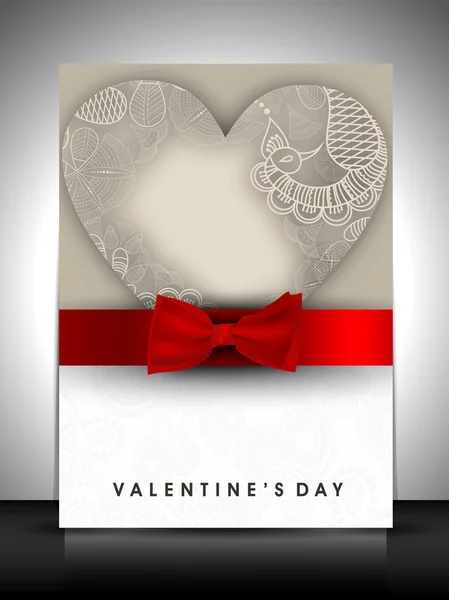 Valentine's Day carte de voeux ou carte cadeau avec élégant floral d — Image vectorielle