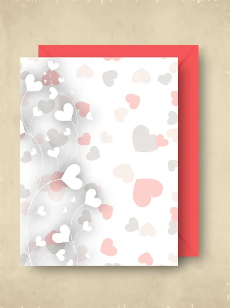 Bonito cartão de saudação Dia dos Namorados com design de corações e p —  Vetores de Stock