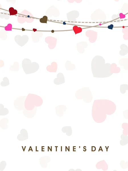 Aftelkalender voor Valentijnsdag wenskaart of Geschenkenkaart met naadloze colorfu — Stockvector