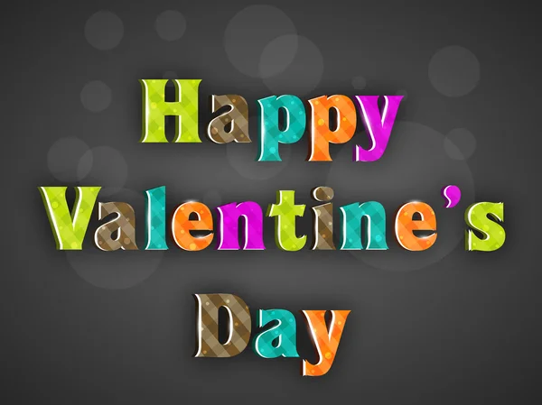 Colorido Feliz Dia dos Namorados texto sobre fundo cinza. EPS 10 . — Vetor de Stock