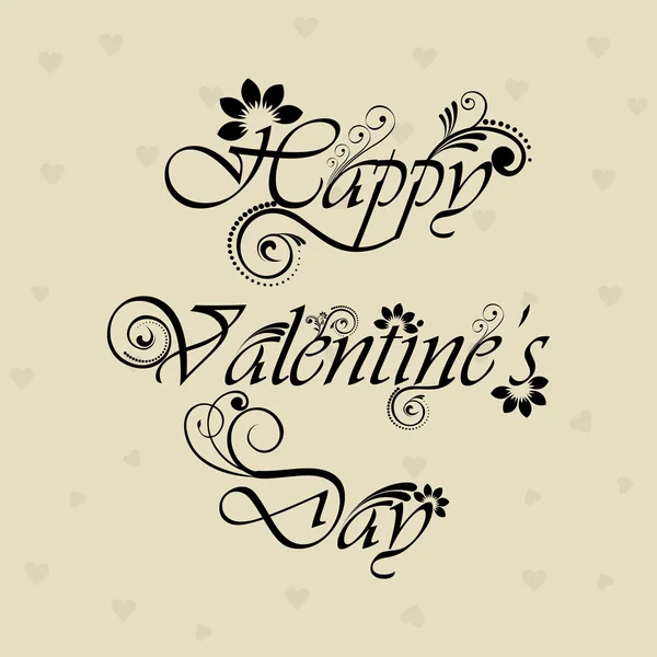 Floral decorado Feliz Día de San Valentín texto sobre fondo elegante — Vector de stock