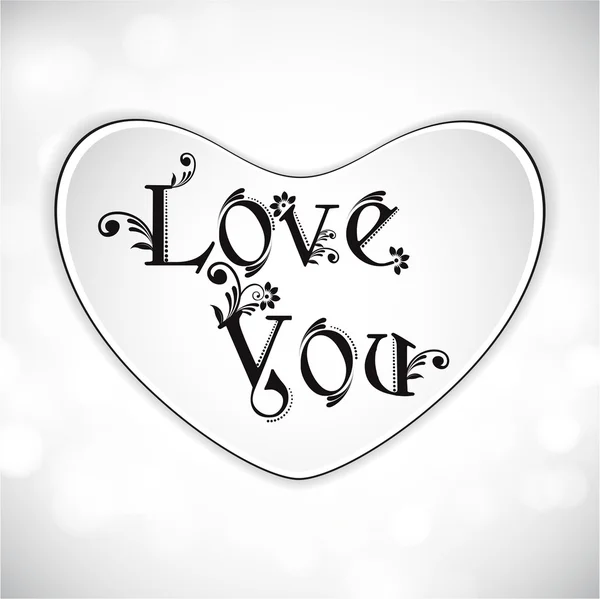 Dia dos Namorados cartão de saudação com texto Love You em fundo abstrato. EPS 10 . — Vetor de Stock