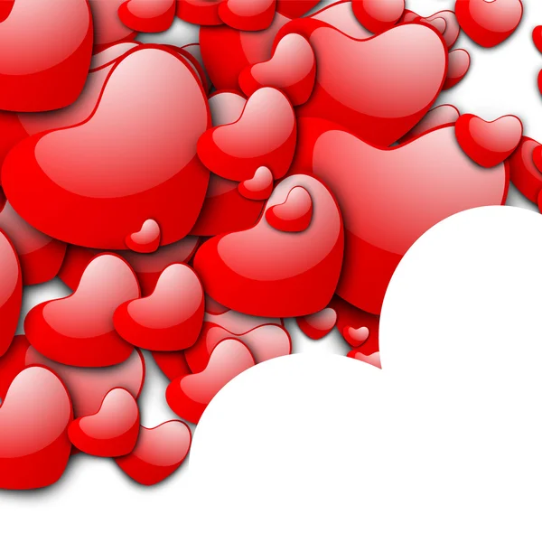 Sevgililer günü aşk arka plan beyaz üzerine kırmızı kalpler ile. EPS 10. — Stok Vektör