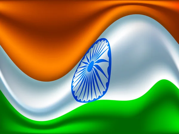 印度国旗的颜色创意波背景。10 eps. — 图库矢量图片