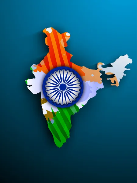 Índia mapa em cores Bandeira Nacional.. EPS 10 . — Vetor de Stock