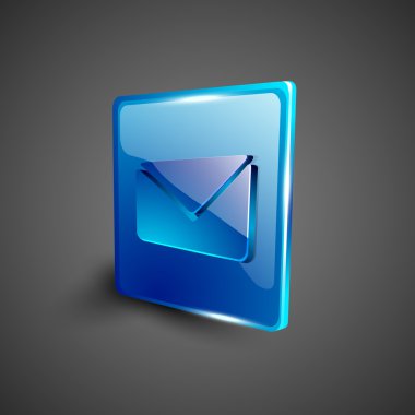 parlak 3d web 2.0 mesaj sembol simge seti. EPS 10