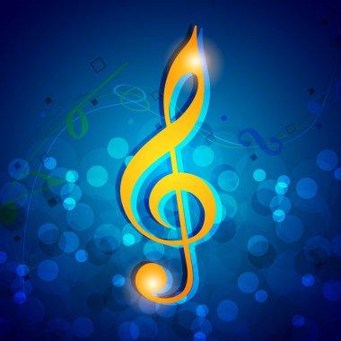 mavi parlak renkli üzerinde tasarlamak müzik notu. EPS 10.