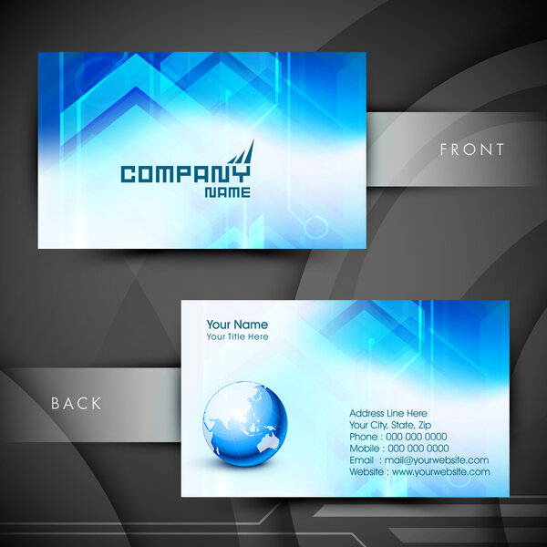 Abstract professional and designer business card template or vis