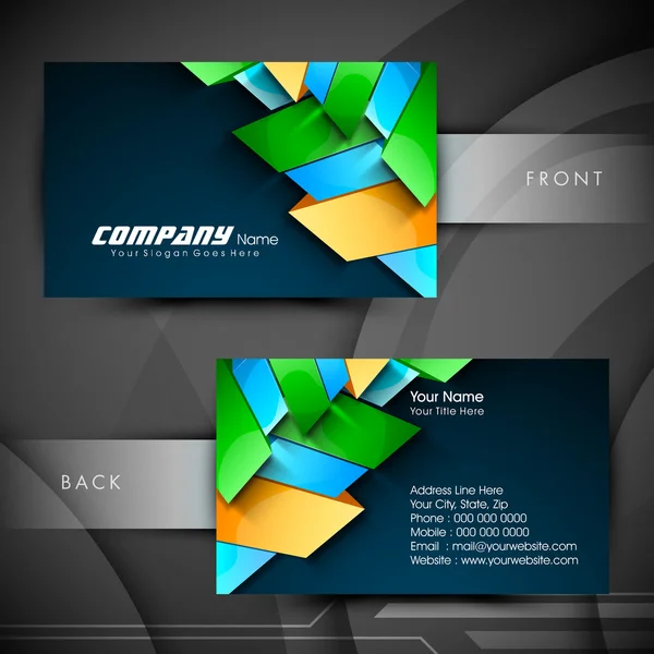 Abstract professional and designer business card template or vis — Stock Vector