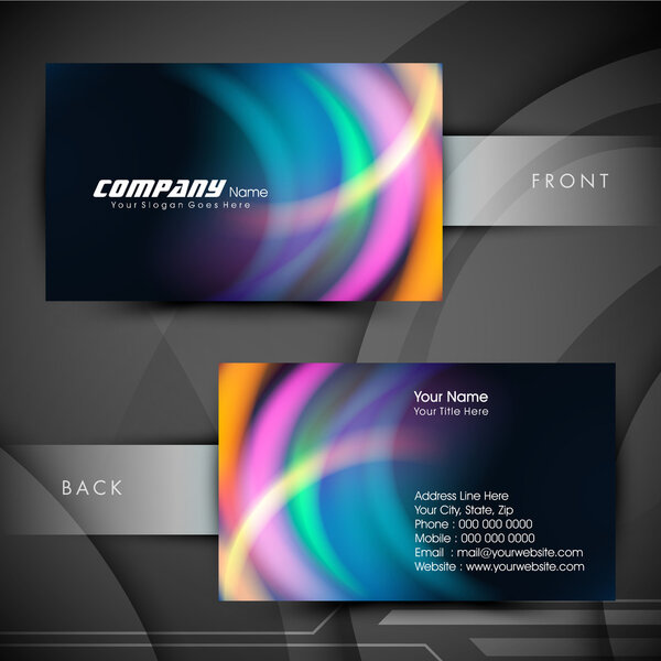 Abstract professional and designer business card template or vis