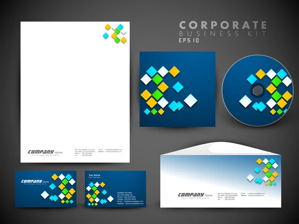 Kit de identidade corporativa profissional ou kit de negócios para o seu ônibus — Vetor de Stock