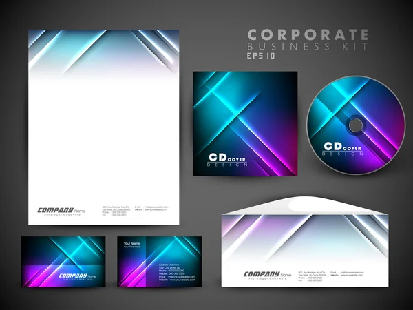 Kit de identidad corporativa profesional o kit de negocios para su autobús — Vector de stock