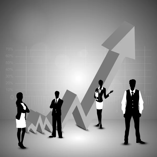 Statistiche 3D astratte, utile d'affari e sfondo di perdita. EPS — Vettoriale Stock