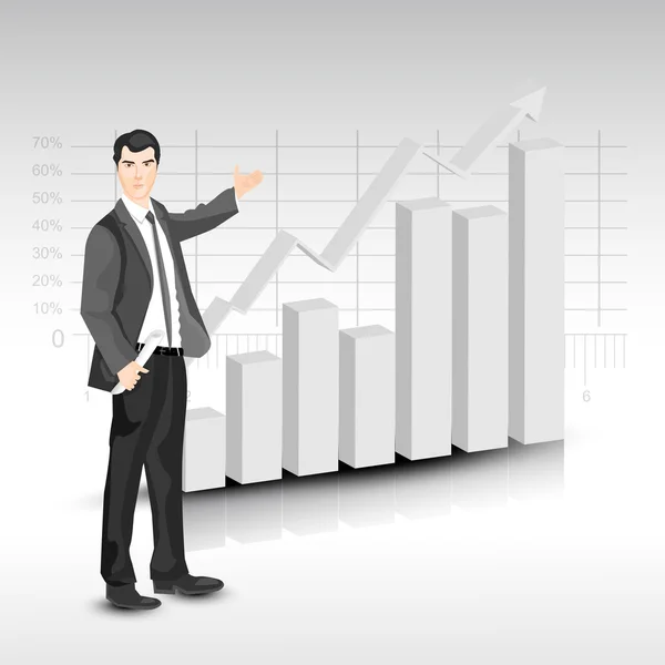 Statistiche 3D astratte, utile d'affari e sfondo di perdita. EPS — Vettoriale Stock