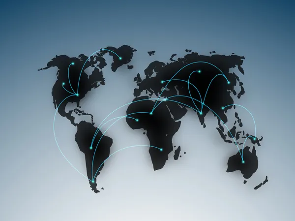 Conexão de negócios internacional abstrata, mostrando o — Vetor de Stock