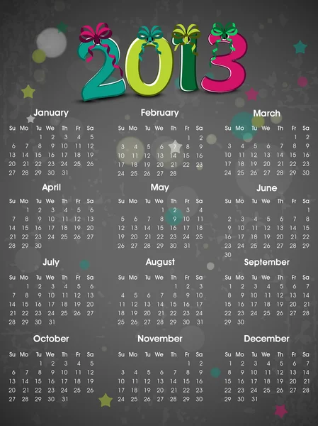 Ημερολόγιο του έτους 2013. EPS 10. — Διανυσματικό Αρχείο