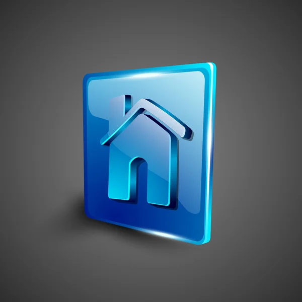 Lesklý 3d web 2.0 domů nebo ikonu symbolu domovskou stránku nastavit. EPS 10. — Stockový vektor