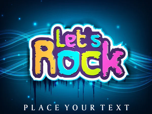 Folleto de fiesta de música, pancarta o póster con texto Let 's Rock. EPS 10 — Vector de stock