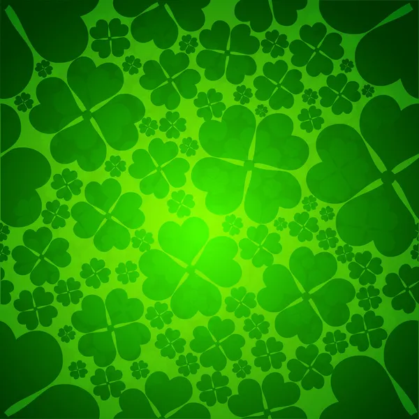 Irish four leaf lucky clovers seamless background for Happy St. — Stock Vector