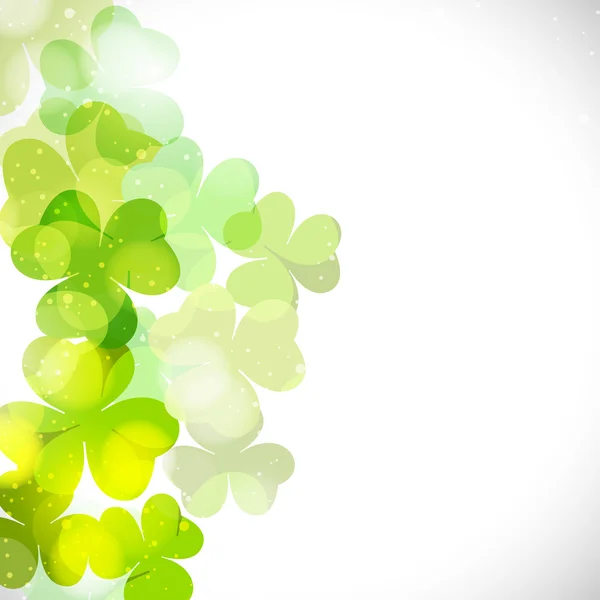 Fondo de tréboles de suerte irlandés de cuatro hojas para Happy St. Patrick 's — Vector de stock