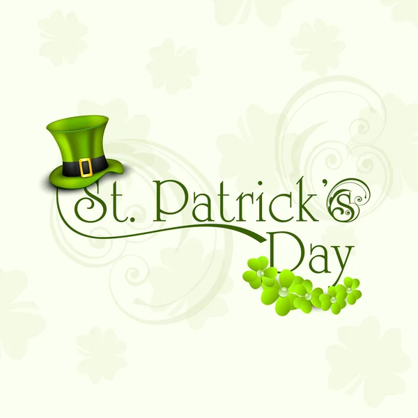 St. Patrick 's Day Grußkarte oder Hintergrund mit Kobold ha — Stockvektor