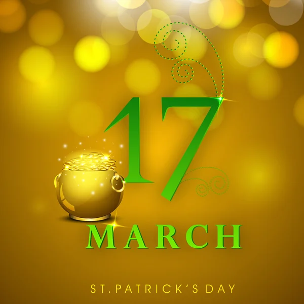 Saint Patrick'ın gün arka plan veya altın pot ile tebrik kartı — Stok Vektör