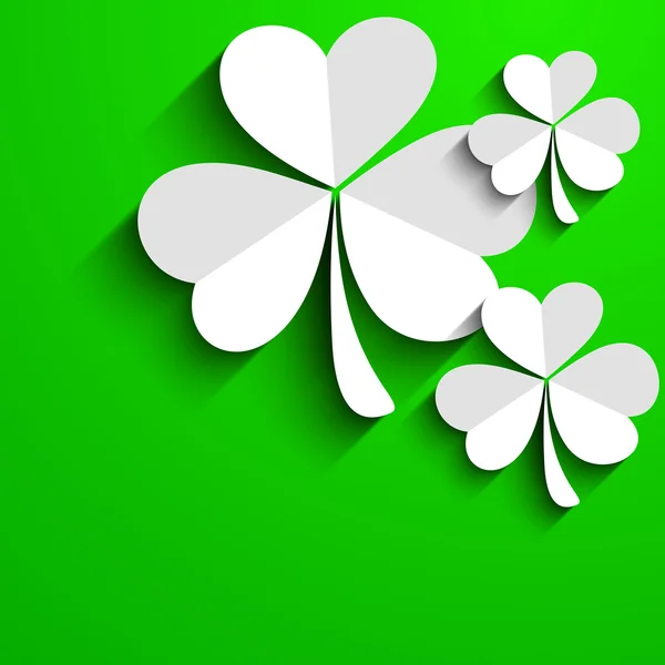 Irish four leaf lucky clovers background for Happy St. Patrick's — Stock Vector